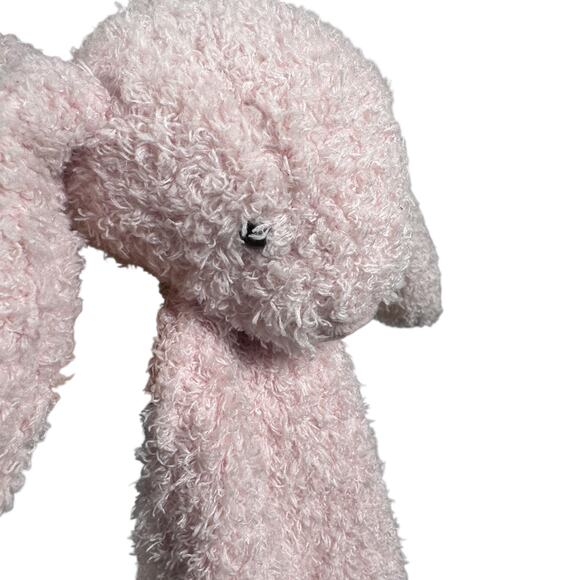 Levi and Emmie Feather Knit Lovey Pink Bunny Rabbit Security Baby Blanket Soft - Picture 3 of 8